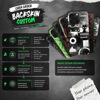 Custom Gambar/Foto Back Skin HYDRA+ Anti Gores Garskin Hydrogel