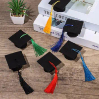 6Pcs Mini Graduation Hat For Dolls Bachelor Cap With Tassels DIY Decoration Dolls Accessories