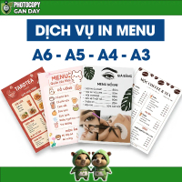 Dịch Vụ In Menu A3 A4 A5 A6 | Menu Quán Ăn, Cafe, Spa | Ép Plastic - Chống Nước