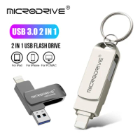 Iphone USB flash Drive OTG USB 3.0 Flash Drive For 12/12Plus/ ipad 64GB 128GB 256GB 512GB Pendrive 2 in 1 Memory stick