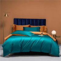 Solid Color Egyptian Cotton Reversible Duvet Cover Luxury Premium Silky Soft Quality 4Pcs Bedding Set Bed Sheet Pillow shams