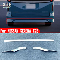 For NISSAN SERENA C28 2023 2024 Car Accessories Rear Bumper Cover Trim Molding Decoration Stickers