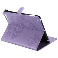 Fashion Butterfly Embossed Case for Apple IPad 2 3 Tablet case Funda Flip Stand cover for IPad2 IPad3 IPad4 9.7 inch case + Pen