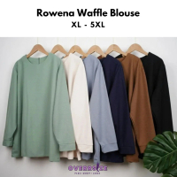 OVERRSIZE XL(42/44)-5XL(58/60) Plus Size Rowena Waffle T Shirt Blouse Woman Muslimah Perempuan Wanit
