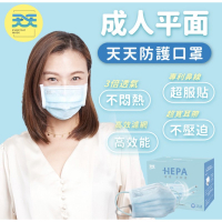 《 天天 》HEPA 成人平面醫療口罩 藍色 天天藍 台灣製 雙鋼印 康匠 盒裝 50入 天天口罩 透氣 賣場還有中衛