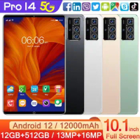 Pro14 Android 12 8GB RAM 256GB ROM 10.1 Inch 4k HD Screen Tablet 5G Dual SIM Card