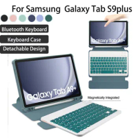 Portable Split Keyboard Case For Samsung Galaxy Tab S9FE Plus 12.4 inch Bluetooth Wireless Keyboard Stand Magnetic Funda