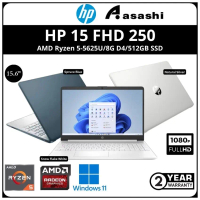 HP 15 FHD 250 nits / AMD Ryzen 5 5625U / 8GB DDR4 / 512GB SSD/UMA/W11 Home/No ODD/2yrs/BP/OPI/White/