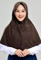 RABBANI Kerudung Sekolah Instan Hemy Coklat Kopi M