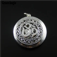 Grace Angie 1PCS Round '3D' figure Shape Hollow Loct Oil Aromatherapy Diffuser Necklace Gift Beauty Fragrance Handcraft52739