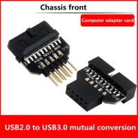 Motherboard USB2.0 9Pin to USB3.0 19pin Front Panel Connector Converter USB 3.0 19/20pin to USB 2.0 9pin Header Female Adapter