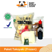 (KHUSUS GOJEK) PAKET TAKOYAKI FROZEN Halal │takoyaki Frozen, Katsuobushi, Saus Takoyaki, Aonoriii