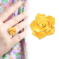 【元大珠寶】買一送一黃金戒指純金9999女人花(2.72錢正負5厘)