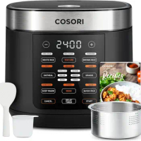 Rice Cooker Maker 18 Functions, Stainless Steel Steamer, Warmer, Slow Cooker, Timer, Japanese Style Fuzzy Logic Technology
