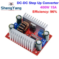 DC 400W 15A Step-up Boost Converter Constant Current Power Supply LED Driver 8.5-50V to 10-60V Voltage Charger Step Up Module