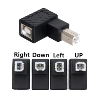 Up Down Left Right Angled 90 Degree USB 2.0 B Type Male to Female Extension Adapter for Canon HP Epson printer scanner hard disk