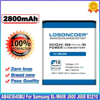 LOSONCOER 2800mAh For Samsung J600 J608 C3050C S7350C F619 C3050 E740 E748 F110 F118 G618 L600 L608 B3210 AB483640BU Battery