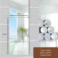 Cermin Akrilik Kamar Mandi Tempel Dinding Lem Perekat Toilet Stiker Plastik Akrilik 40 x 60cm - Sdt