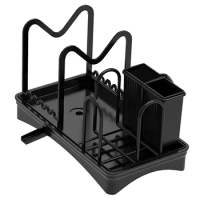 JFBL Hot Anti Rust Dish Drainer With Removable Drip Tray Dish Drying Rack Utensil Holder For Kitchen Counter Cabinet