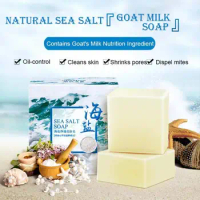 Natural Handmade Sea Salt Goat Milk Soap 100g Deworming White Essential Oil Soap 100g Hand Make Soap Rich And Soft Foam