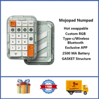 MelGeek Mojopad Numpad Wireless Mechanical Keyboard GASKET Structure RGB Hot swappable Custom Bluetooth Keyboard