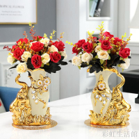歐式陶瓷臺面花瓶客廳插花電視柜擺件創意室內擺設干花花瓶裝飾品