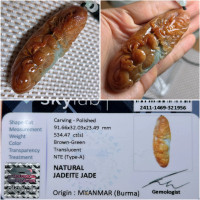 NATURAL JADEITE JADE GIOK BURMA NAGA + MEMO SKY11
