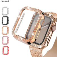 Diamond Case For Apple watch 7 8 9 41mm 45mm 44mm 40mm 38mm Accessories Bling Bumper Protector Cover iWatch series 3 4 5 6 se 8