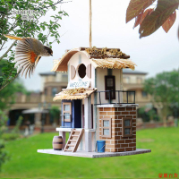【附發票】鳥窩 鳥籠 寵物籠喜納 喂鳥器鳥屋 戶外木制彩屋集合 環創用品幼兒園 庭院擺件