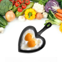 Mini Cast Iron Heart-Shaped Pots: Love Fried Egg Plate Creative Mold Baking Pan Uncoated Breakfast Pan Nonstick Pans