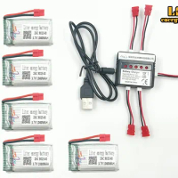 3.7V 1000mAh 902540 25c LiPo Battery for SYMA X5hw x5hc RC Drone Quadcopter + AC 5in1 Charger Spare Parts Set