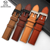 Italian genuine leather watch strap for fossil timex boss Huawei samsung 20mm22mm bracebet quick release bar brown watch band