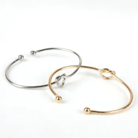 2pcs Rhodium/Gold Color Adjustable Expandable Iron Bangle Bracelet Wire open bangle For Women Men Charm Heart Jewelry