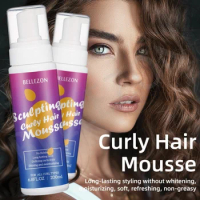 200ml Hair Styling Mousse Long Lasting for Styling Curly Strong Hold Hair Mousse for Wigs Curl Hair Treatment Olive Oil Spray