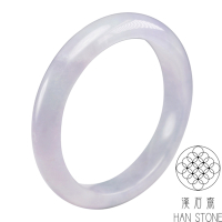 【漢石齋】天然翡翠A貨 手鐲玉鐲 冰糯種紫羅蘭飄花(手圍18.5/版寬11.8mm)