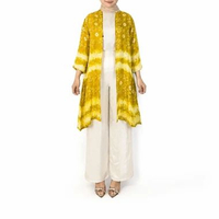 Lausboutique Outer Button-Seri Jumputan Titik 7-Outer Batik Wanita T7 kuning