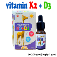 TPBVSK Vitamin nhỏ giọt Aquadreim K2+D3, bổ sung vitamin d3 cho trẻ nhỏ, giúp hấp thụ d3k2 canxi, gi