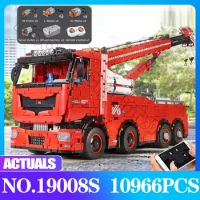 MOULD KING High-Tech Motorized Tow Truck MKII Model Remote Control Mobile Crane 19008S Building Bloc