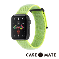 美國 CASE●MATE Apple Watch 5代通用 42-44mm 尼龍運動型舒適錶帶 - 霓虹綠