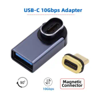 Xiwai USB C Magnetic OTG Connector Adapter,USB 3.0 Type A Female to Type C Male 90 Degree Low Profile Angled OTG Data Adapter