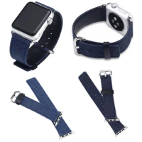 Blue Denim Jean Watch Band for Apple Watch Series 5 4 3 2 1 Strap for iWatch Wristbands Cowboy Fabric Bracelet 42/44mm 38/40mm