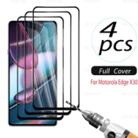 3pcs Black Edge Tempered Glass For Motorola Edge X30 Safety Screen Protector For Motorola Moto X 30 30X X30 XT-2201 Glass Film