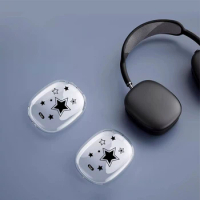 Cute Black Star Protective Cover For Airpods Max Earphone Case Transparent Soft Silicon For Airpods Max Headphone