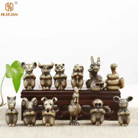 Bronzel Stick Incense Holder Burner Censer Mini Chinese Zodiac Animal Joss-Stick Stand For Home Fragrance Decoration Accessories