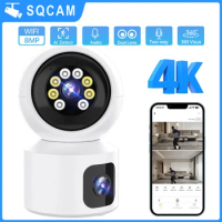 4K 8MP Baby monitor dual screen Children's camera portable monitor home surveillance cameras security-protection for mother kids