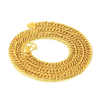 10mm 24K Gold Filled Necklace Jewelry for Men Women Solid 24K Gold Filled Necklace