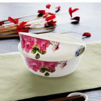 6 Inch, Fine Bone China Salad Cutter Bowl, Chinese Ceramic Bowls for Food, Porcelain Bowls Soup for Dinner, Chinese Noodle Bowl