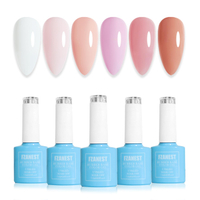 FZANEST Rubber Base Builder Colors Gel Hema Free Jelly Nude Pink Milky White Color Strengthener Buil