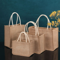 手提袋女外出亞麻禮品袋diy環保收納袋購物袋防水布袋飯盒袋定制