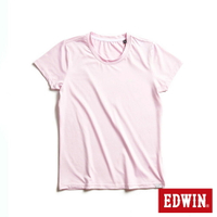 EDWIN 涼感圓領短袖T恤-女款 粉色